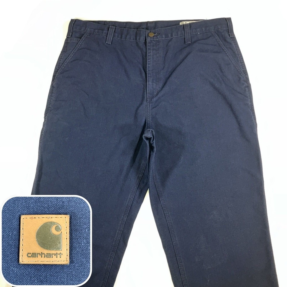 Carhartt Dungaree Fit‎ Work Pants Mens 40x32 Navy Canvas Utility Carpenter